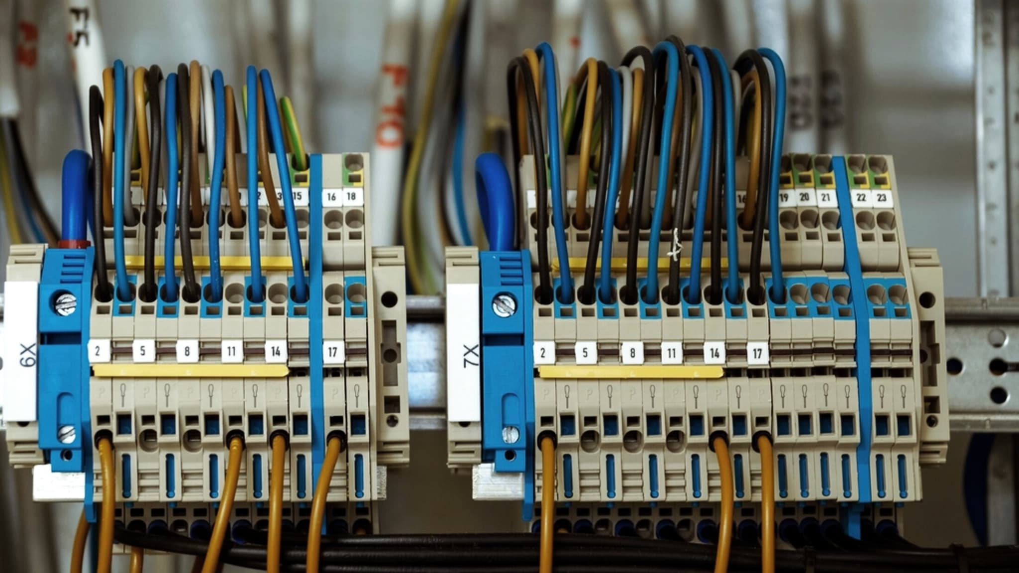 DIN rail terminals and field wiring